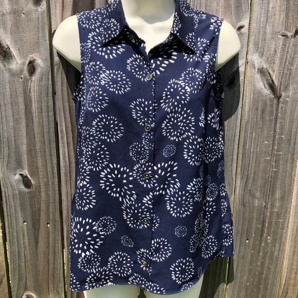 Cabi Floral Top XS Blue White Dandelion Wish
Button Tank Blouse Sleeveless - Picture 4 of 5